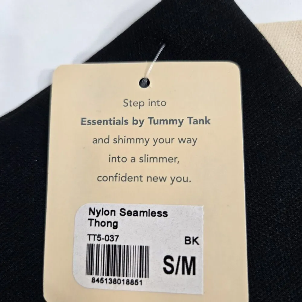 Essentials By Tummy Tank Size S/M Nylon Seamless‎ Thongs 2 Pack TT5-037 NWT